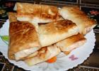 Fried lavash pies with cheese and herbs