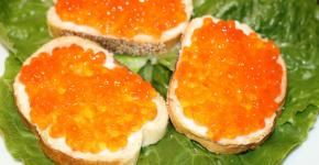 Sendviči z rdečim kaviarjem: recepti za kuhanje, oblikovne značilnosti in ocene